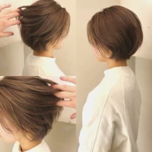 小顔に魅せる毛先カールのラフ感ショートレイヤーコンマヘア3