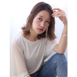 簡単スタイリング伸ばしかけ外ハネミディ＊marche田嶋