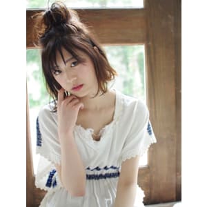 ゆるカジお団子ハーフアップ　【池袋美容室　uchla】
