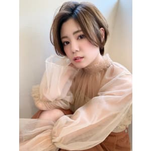 アフロート添田かきあげバング大人スリークボブアッシュブラウン