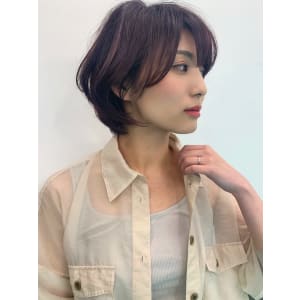 【山田】ひし形小顔ハイライト流しバングボブy131