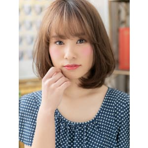 伸ばしかけにも◎くせ毛風小顔ふわミディ　毛先パーマ
