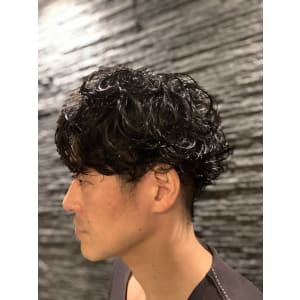 無造作パーマ＜理容室＞＜銀座＞＜メンズ＞＜ショート＞