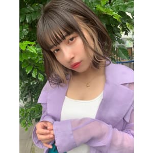 【山田】大人かわいいインナーカラー無造作ふわボブディy142