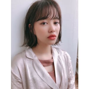 大人ボブ シースルーバング