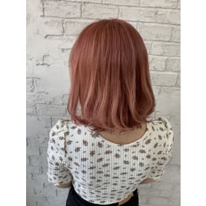 ピンクベージュことりベージュ切りっぱなしボブ6116