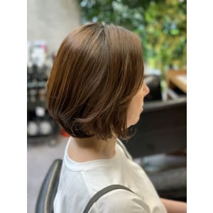 ワンカール内巻きパーマボブ
