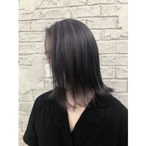 透け感ラベンダーグレー外ハネ7008