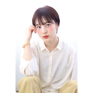 大人可愛い☆暗髪マッシュまるみショート