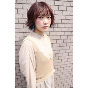 Lia&汐見悠佑　大人かわいい外ハネ&インナーカラー
