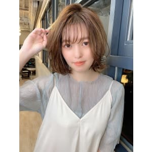 【重山】ナチュラルカール韓国風小顔バングボブ♪