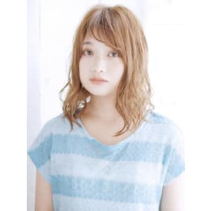 透け感バングのゆるミックスカール