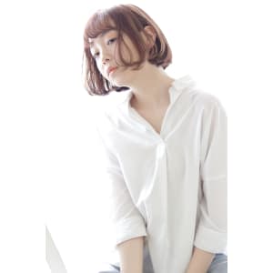 コンパクトボブ×ハイライトカラー【前髪カタログ】