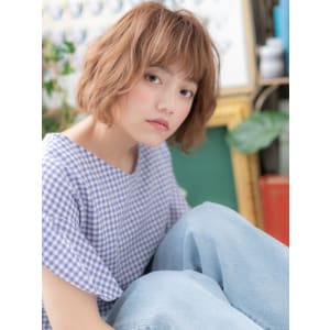 ゆるふわ質感☆大人かわいいくせ毛風小顔ボブ　無造作パーマ