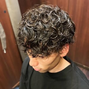 ミックスパーマ＜理容室＞＜銀座＞＜メンズ＞＜ショート＞