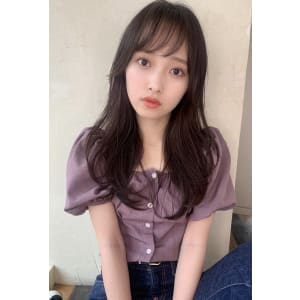 韓国風大きめパーマ　シースルーバング