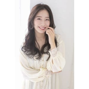 大人愛されオルチャンロングナチュラルグレージュミディ羽バング