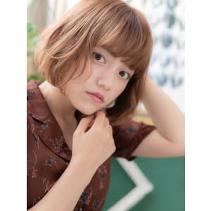 大人かわいいココアブラウン小顔前下がりボブ　グラボブ