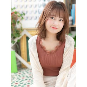 くせ毛風無造作パーマ♪小顔ゆるふわミディ　抜け感ヘア