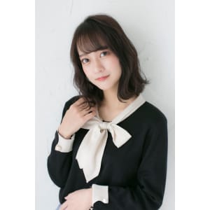 ココアブラウンゆるふわミディ波ウェーブ7023