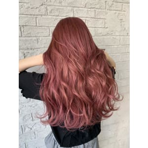 ハイトーンカラーピンクカラー抜け感ヘアシースルー6124