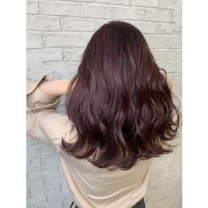 ピンクカラーカシスパープルカラー抜け感ヘア6125