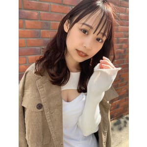 【山田】束感シースルーバング艶カラーピンクブラウンy179