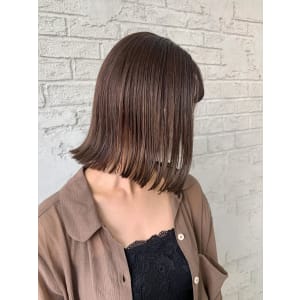切りっぱなしボブ外ハネブランジュマロンベージュ2155