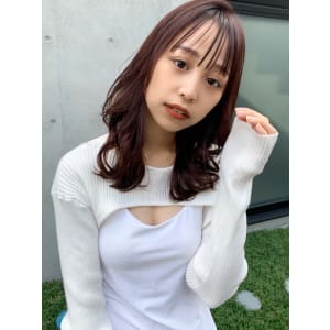 【山田】シースルーバング小顔無造作パーマツヤカラーy186
