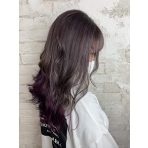 裾カラー、ラベンダーアッシュ、ニュアンス、愛されモテ髪