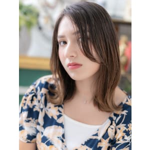 アシンメトリーグラデーションカラー小顔ロブ 外ハネミディアム - COVER HAIR bliss 川口東口駅前店【カバー ヘア ブリス】【カバー ヘア ブリス カワグチヒガシグチエキマエテン】掲載中