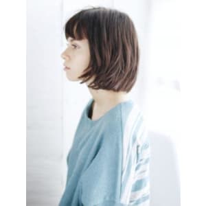 セミウエットのニュアンスカールボブ