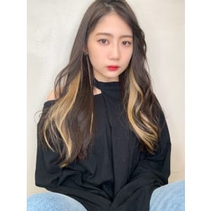 【山田】大人インナーカラーかきあげバング韓国風ヘアy198
