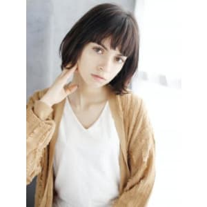 セミウエットのニュアンスカールボブ