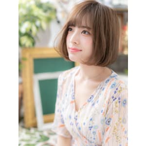 耳かけ◎ココアブラウンワンカール大人ボブ　ショコラベージュ