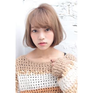 ワンカール小顔ボブ　ハニーベージュ