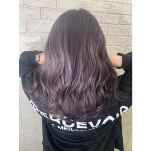 ラベンダーグレージュ抜け感ヘアパープルカラー艶感6147