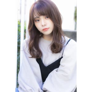 バイオレットハイライトグレージュフェザーバングオルチャン