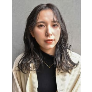 大人グレージュミディ　【池袋美容室　uchla】