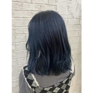 オーシャンブルー派手髪ネイビーカラー7044