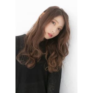 ミルクティーベージュグレージュオルチャンロングフェザーバング