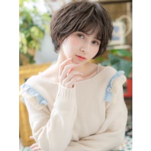 ダークグレージュくせ毛風ナチュラルマッシュ　くせ毛カット