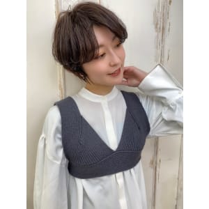 大人可愛いかきあげハンサムショート