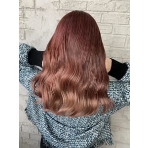ピンクベージュカシスピンク艶カラー抜け感ヘア6150