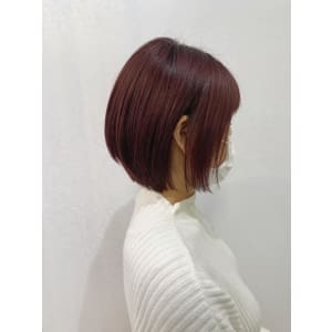 レッドブラウン×丸みショートボブ【クスダ】
