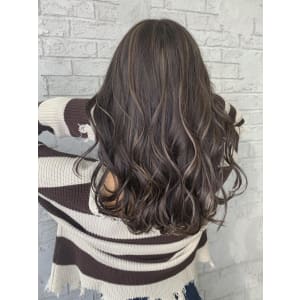 ハイライトカラーグレージュショコラベージュカール6159