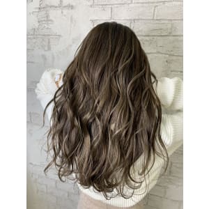 ハイライトカラーグレージュカーキベージュカール6160