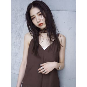 Rumor×セミウェットストレート【ダークパープルブラウン】