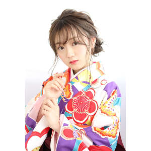 【lagoon 田辺佳菜】着物×袴＊もこもこサイドアップ