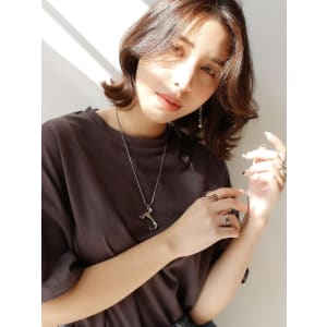大人かわいい 小顔 ナチュラル 透明感カラー 暗めカラー